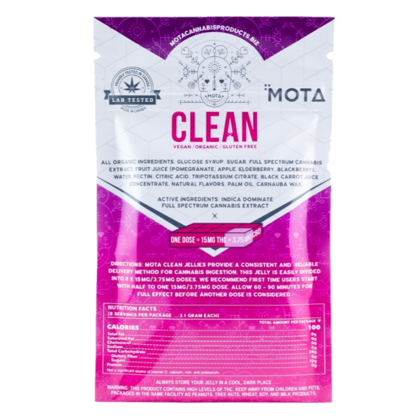 Mota Clean Vegan Organic Jelly - Gluten-free - 120mg THC - 30mg CBD 3