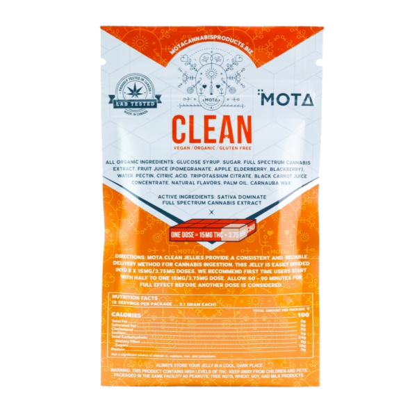Mota Clean Vegan Organic Jelly - Gluten-free - 120mg THC - 30mg CBD 4