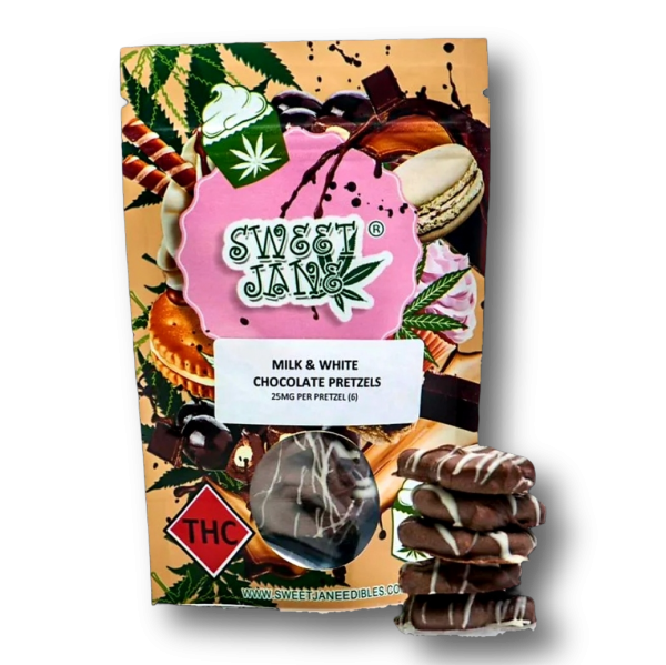 Sweet Jane Pretzels Milk + White Chocolate - 150 mg THC