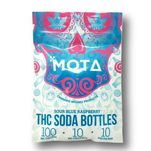 Blue Raspberry Soda Bottles - 100mg THC - Mota