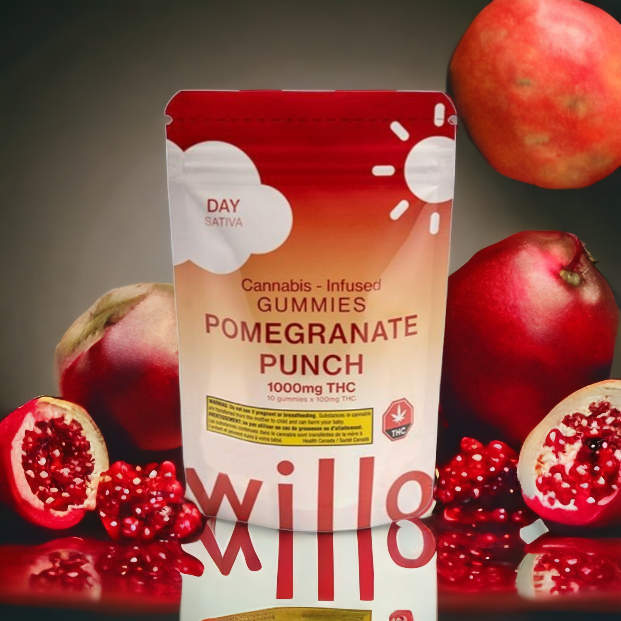Willo – 1000mg THC Pomegranate Punch (Day) Gummies