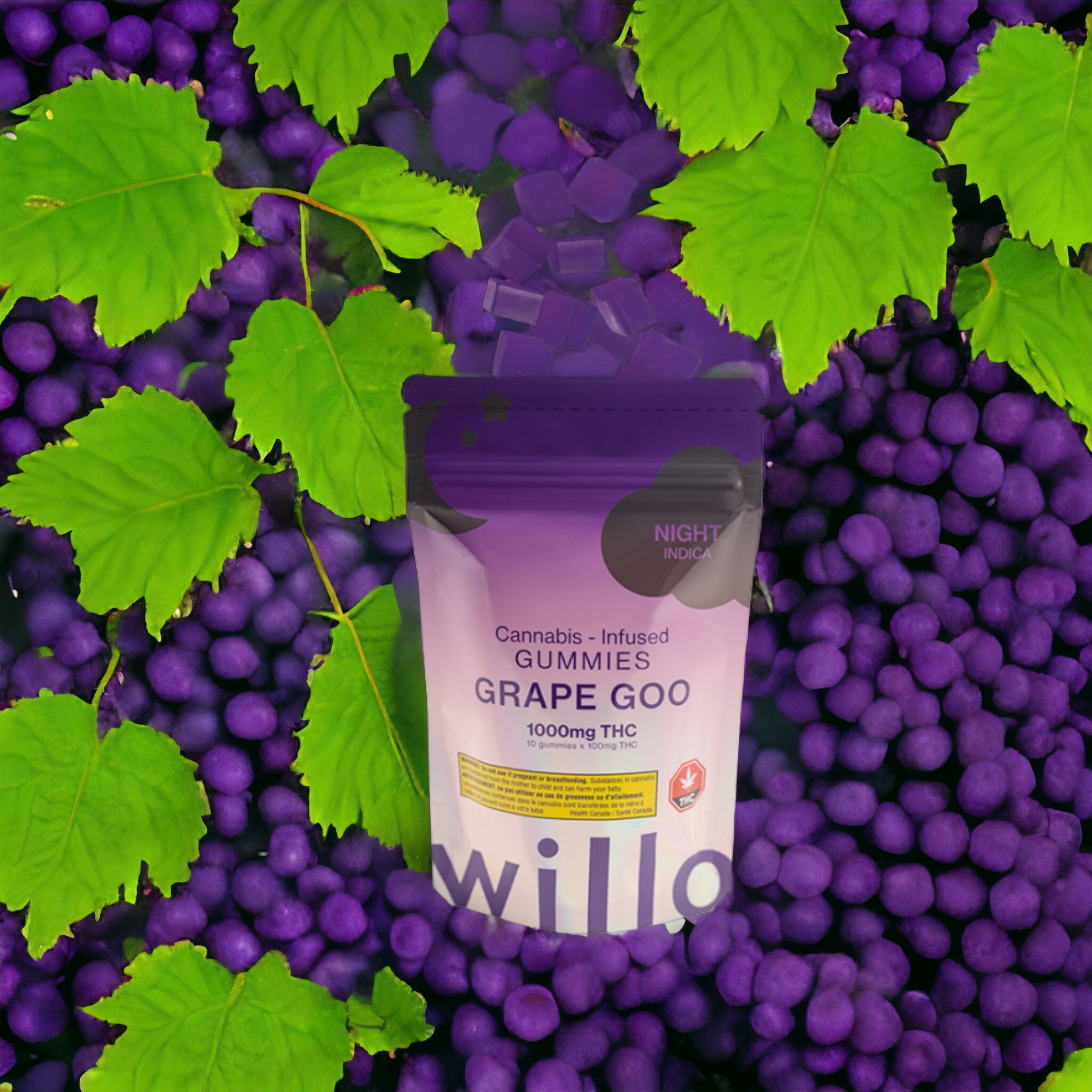 Willo – 1000mg THC Grape Goo (Night) Gummies
