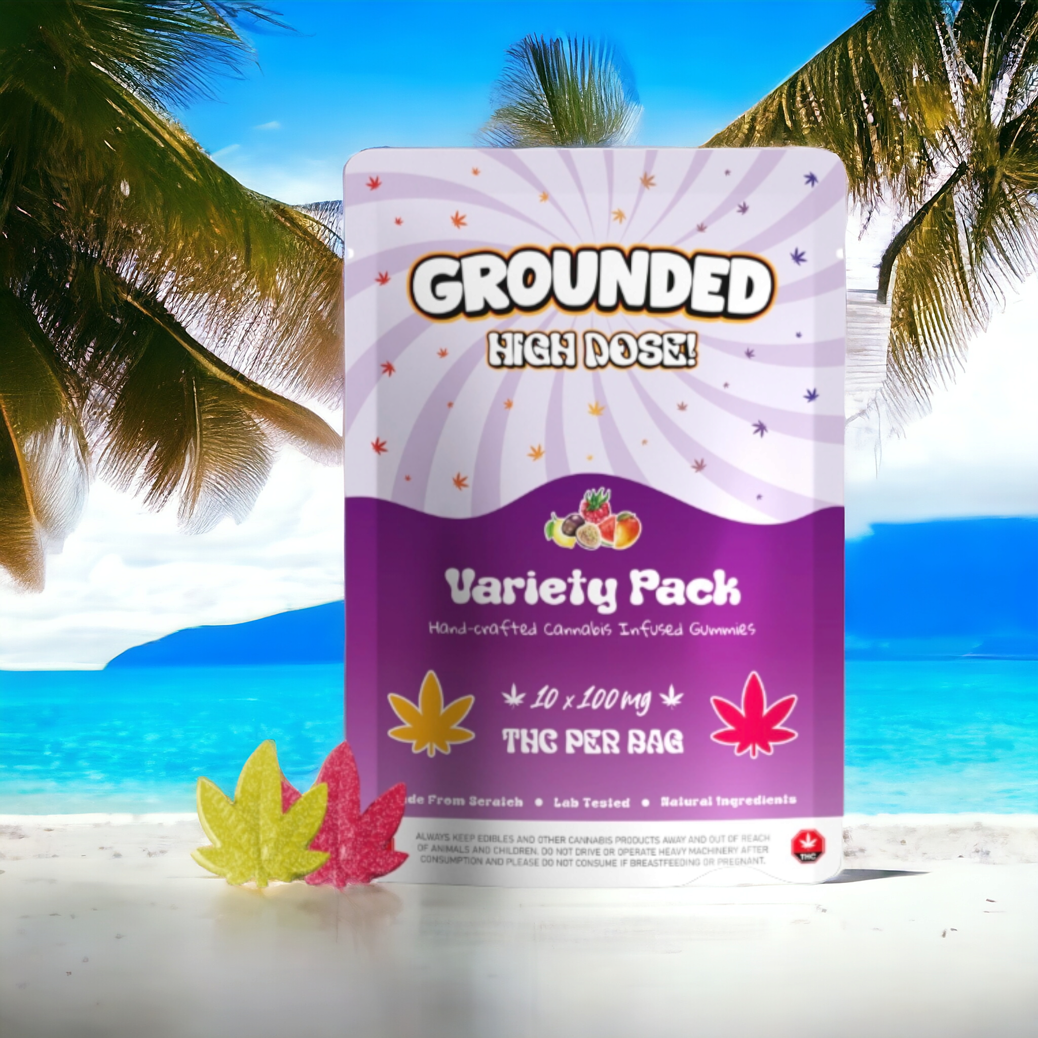 Grounded High Dose Leafs - 1000mg THC Gummies